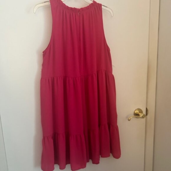 LOFT Tiered Swing Pocket Dress L - Picture 2 of 9
